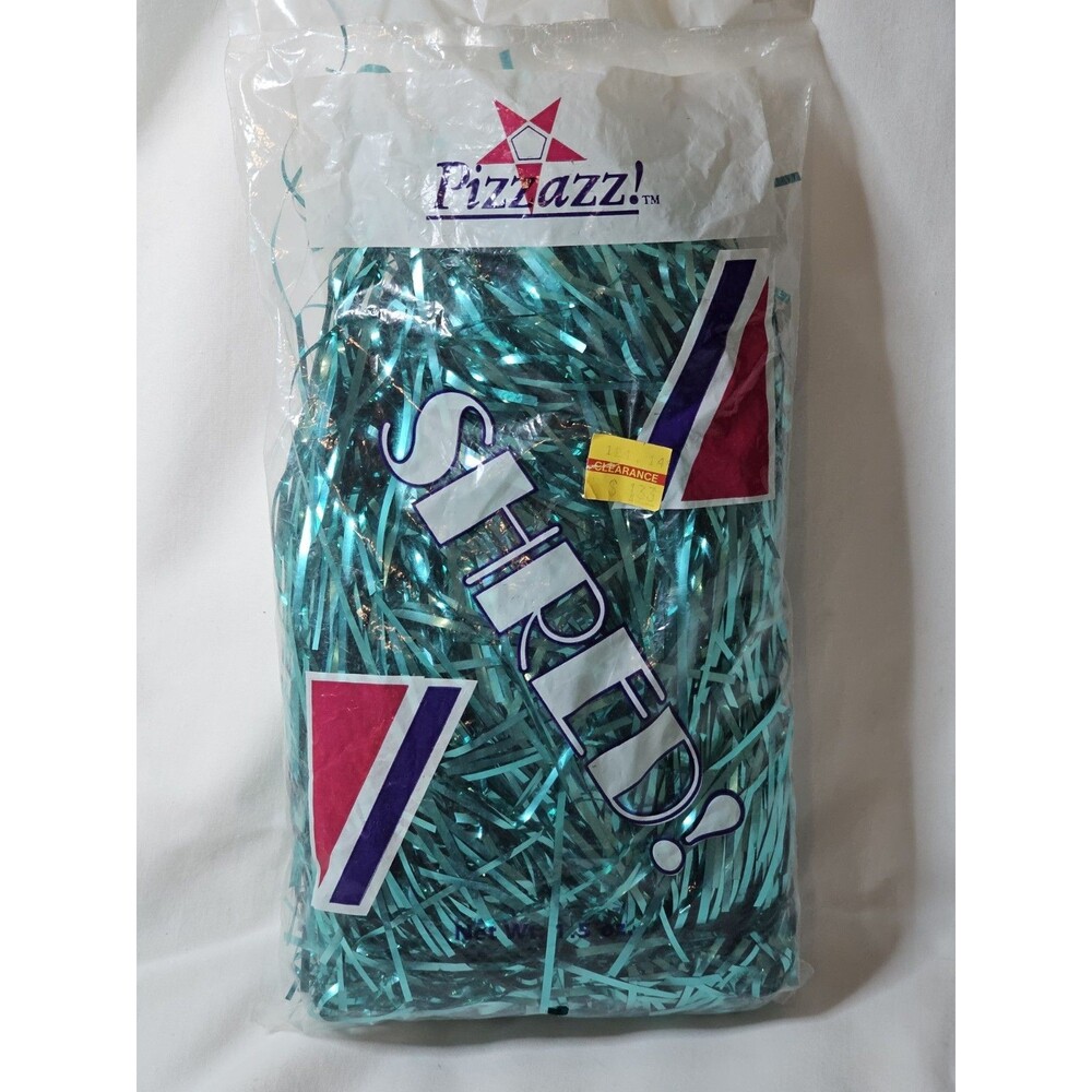 Vintage NOS Pizzazz! Teal Metallic Shreds 1.5oz Baskets, Party Favors, Gift Bags